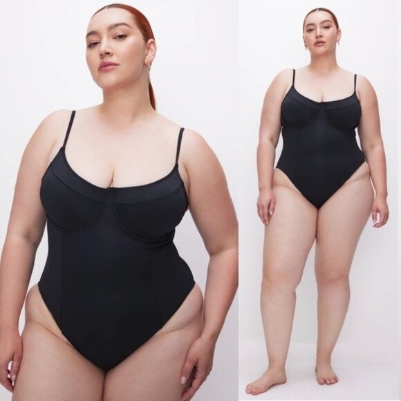 NWT Good American Compression Showoff Swimsuit 5XL Black001 One Piece Full - Picture 1 of 11